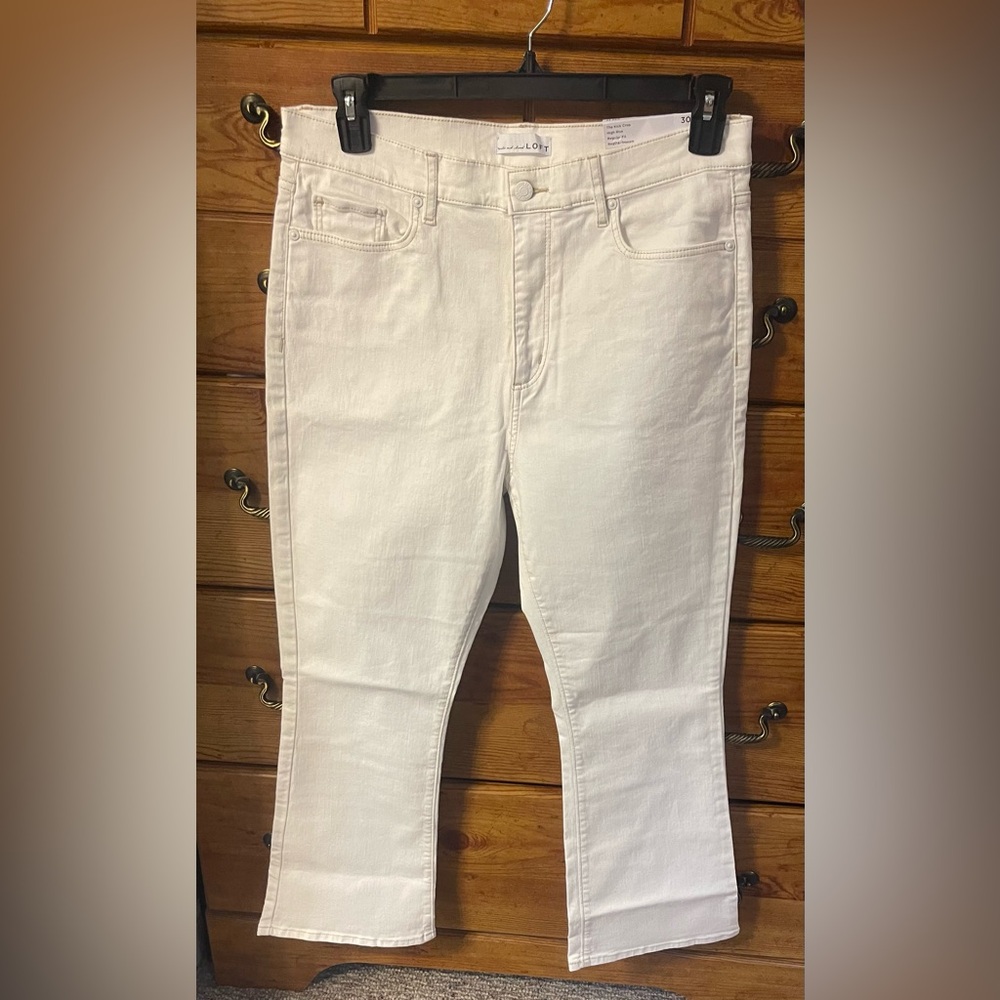 Loft White Kick Crop Jeans